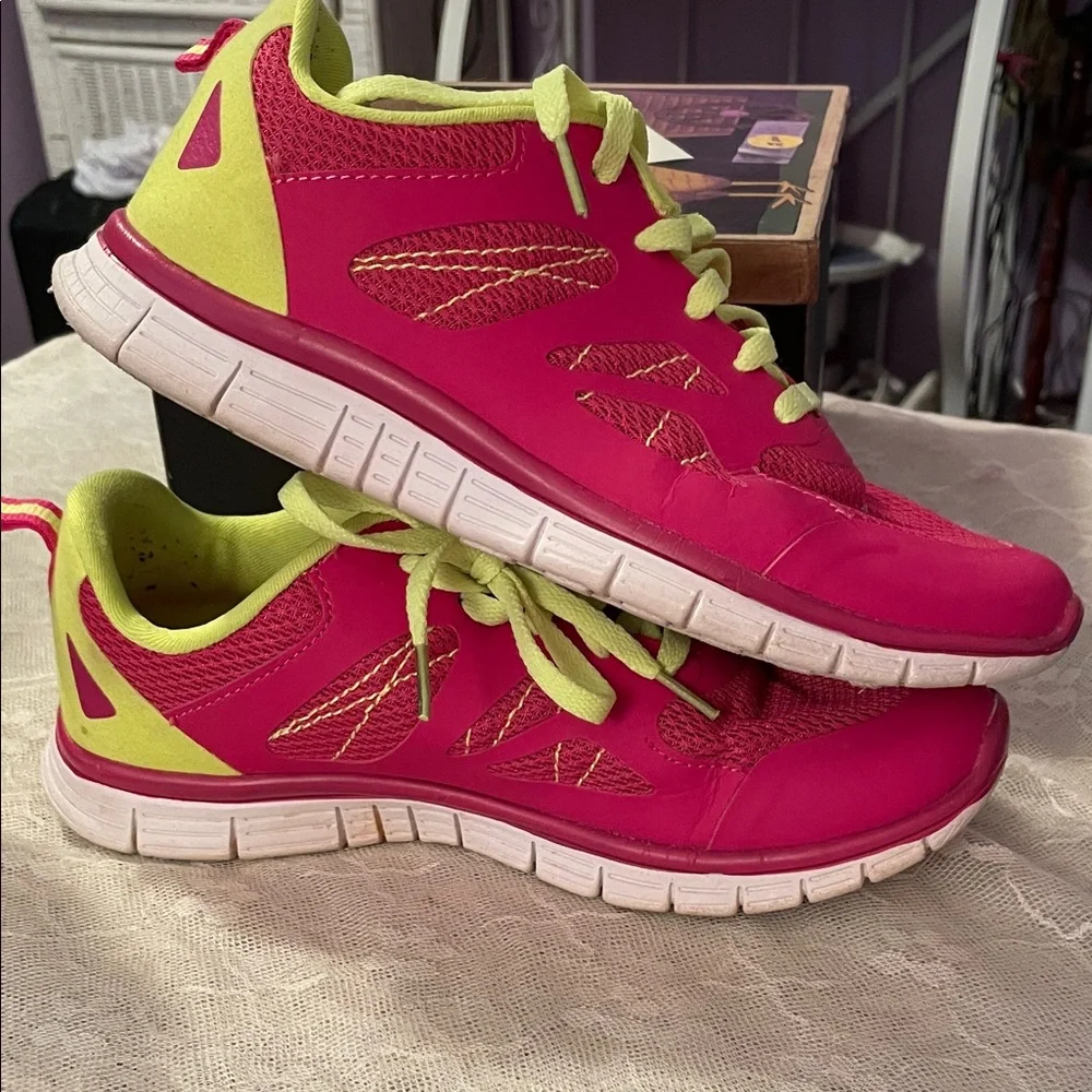 Danskin Now Pink and Yellow Athletic Shoes